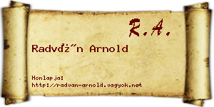 Radván Arnold névjegykártya